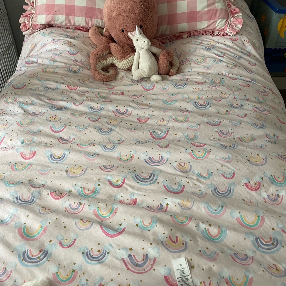 Pottery Barn Kids Organic Cotton Rainbow Duvet